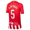 Original Trikotsatz Atlético Madrid R. De Paul 5 Heimtrikot 2023-24 Für Kinder